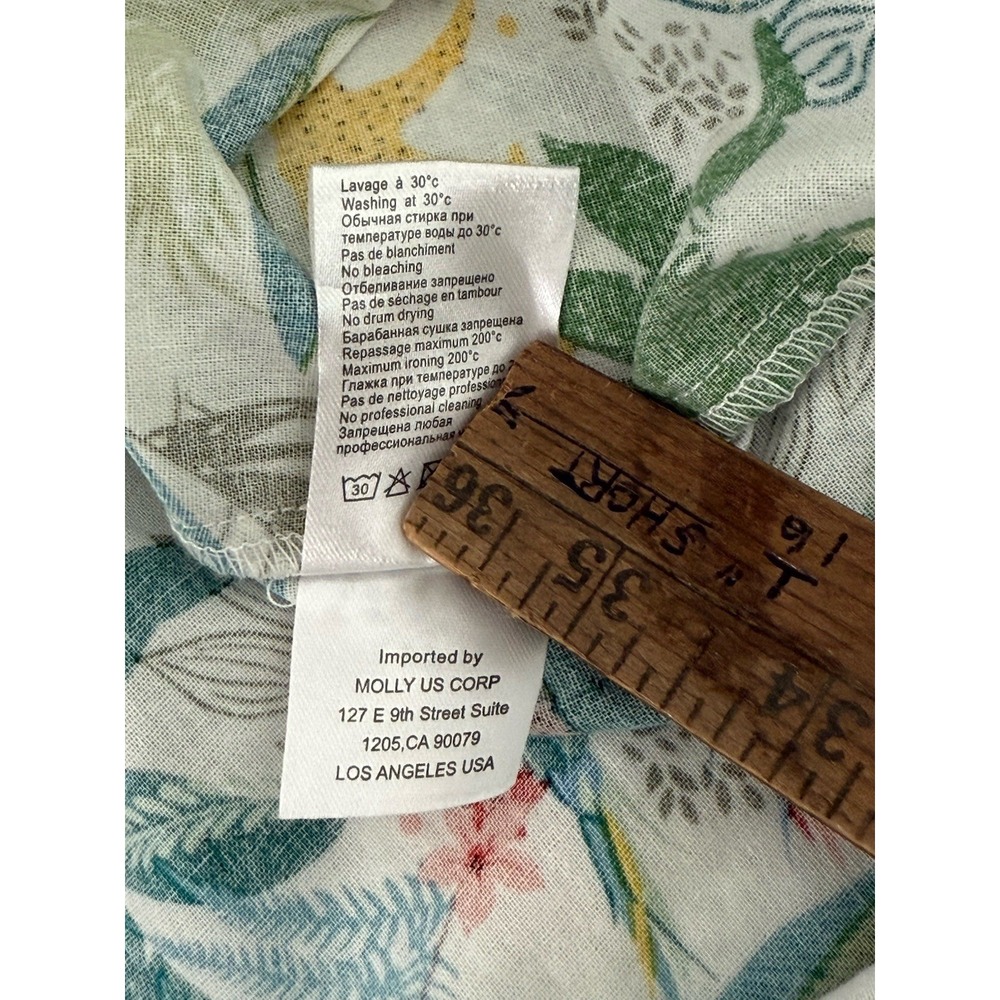 Molly Bracken Dress Medium Jungle Tropical Print Multicolor Cotton Mini Tassel - Picture 8 of 8